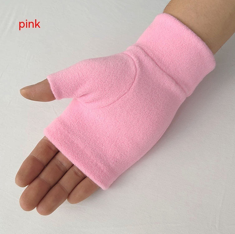 Outdoor Sports Running Thickened Warm Gloves Typing And Writing Warm Half Finger Gloves